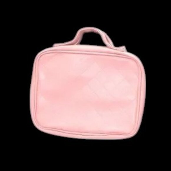 Lacattura Quilted Pearl Bee Hanging Toiletry Travel Bag Pink Gold - Picture 8 of 12